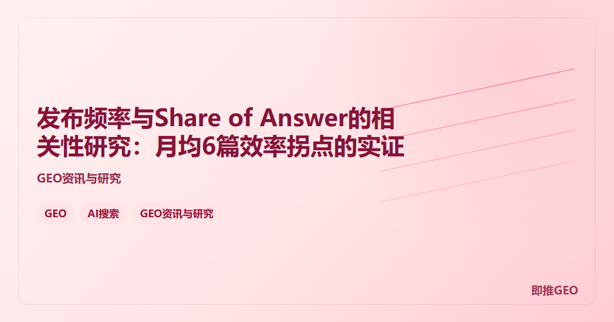 发布频率与Share of Answer的相关性研究：月均6篇效率拐点的实证