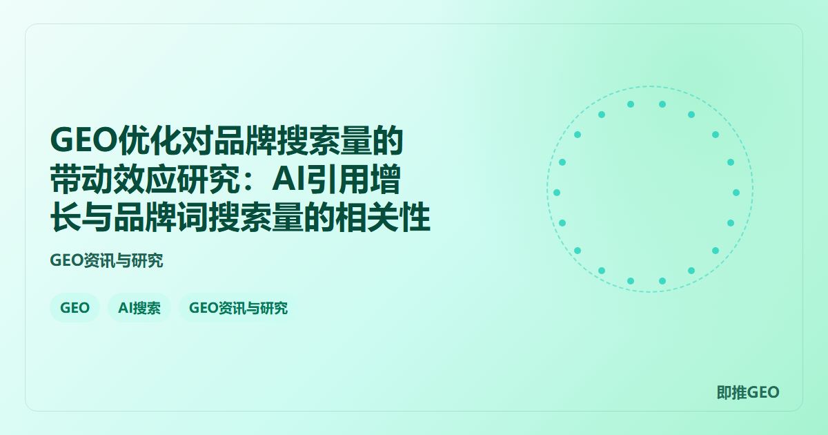 GEO优化对品牌搜索量的带动效应研究：AI引用增长与品牌词搜索量的相关性