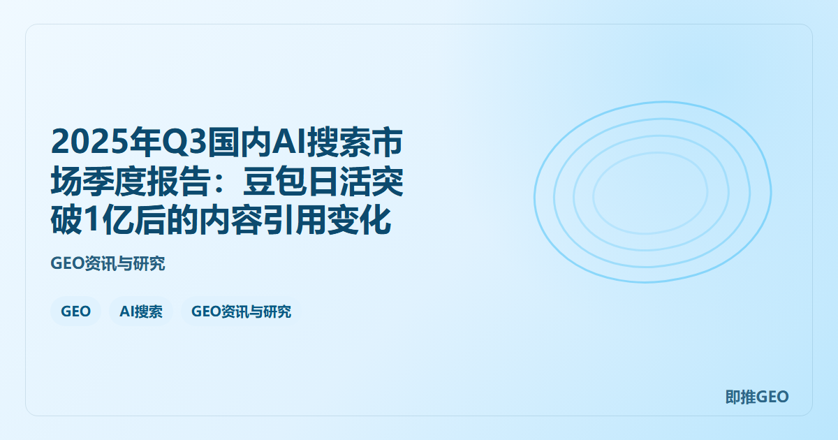 2025年Q3国内AI搜索市场季度报告：豆包日活突破1亿后的内容引用变化
