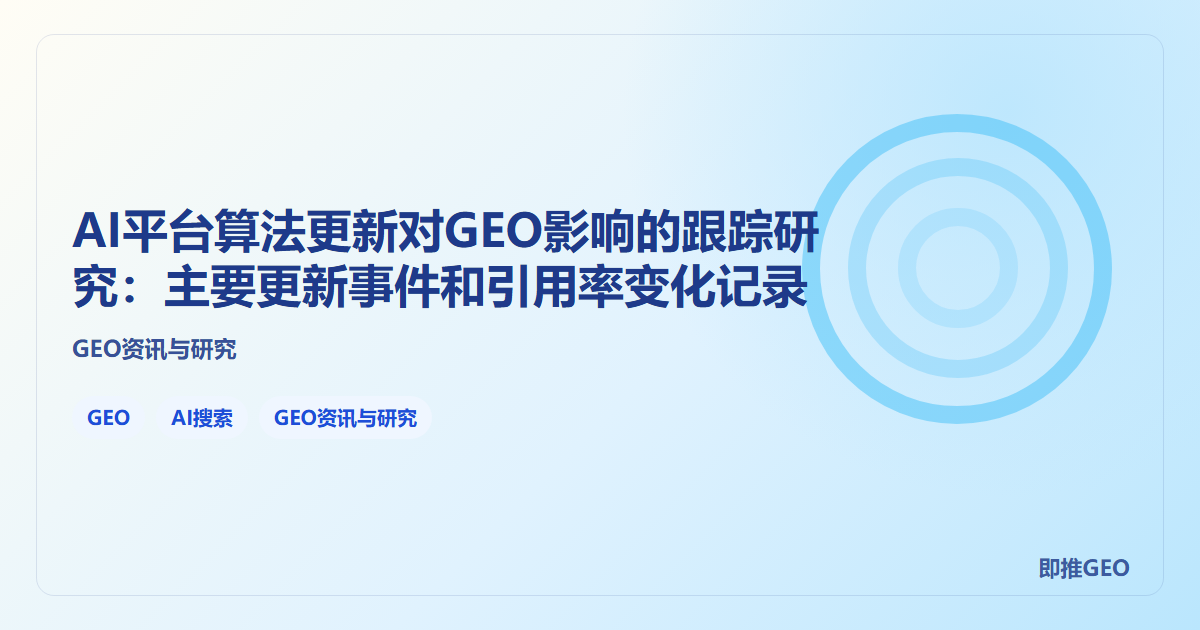 AI平台算法更新对GEO影响的跟踪研究：主要更新事件和引用率变化记录