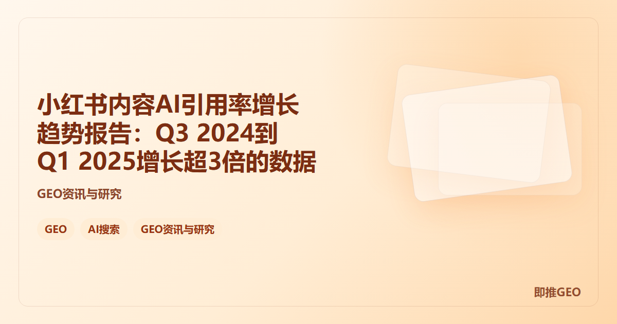 小红书内容AI引用率增长趋势报告：Q3 2024到Q1 2025增长超3倍的数据