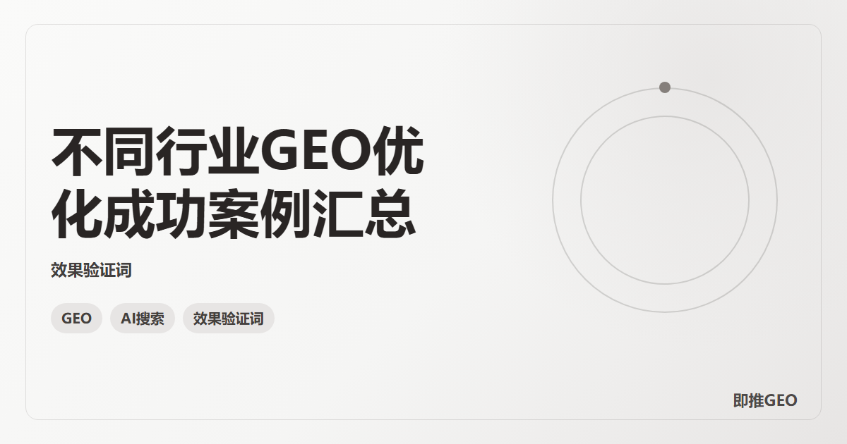 不同行业GEO优化成功案例汇总